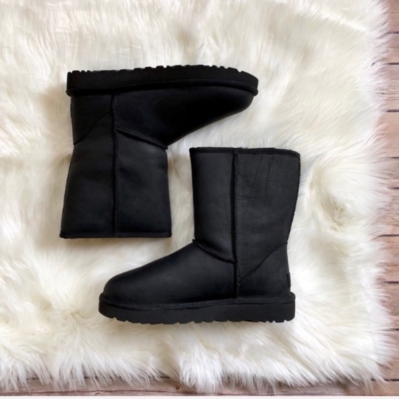 UGG Shoes - UGG Black Classic Short Leather Boots